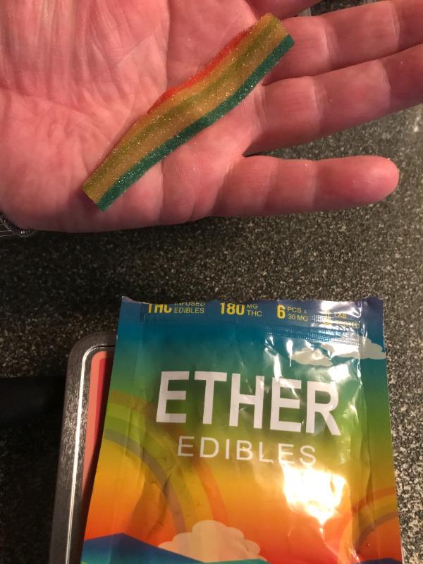 Ether Edibles 180MG THC - Rainbow Sour Belts - Customer Photo From Gordon Dawe