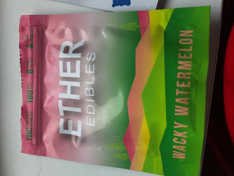 Ether Edibles 180MG THC - Wacky Watermelons - Customer Photo From Kevin Bertrand