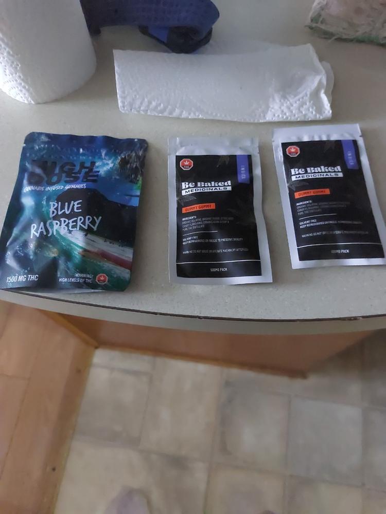 High Dose 1500mg THC Gummy - Blue Raspberry - Customer Photo From Miranda Holowaty