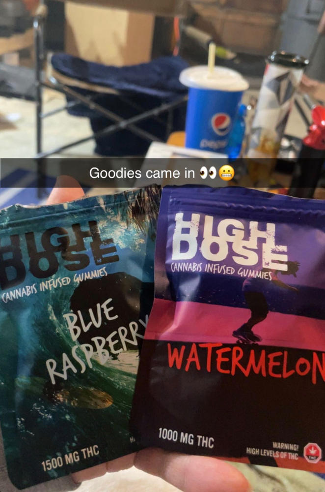 High Dose 1500mg THC Gummy - Blue Raspberry - Customer Photo From Teneshia Yahey