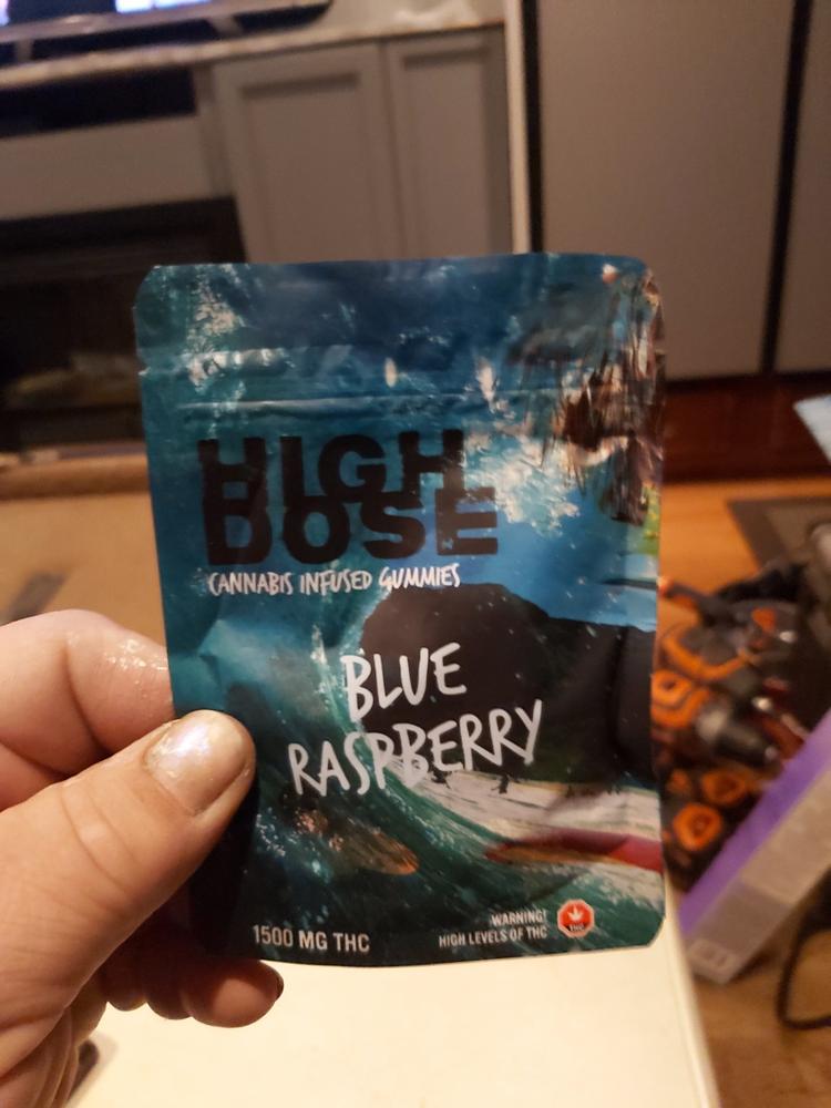 High Dose 1500mg THC Gummy - Blue Raspberry - Customer Photo From Ronald Elward