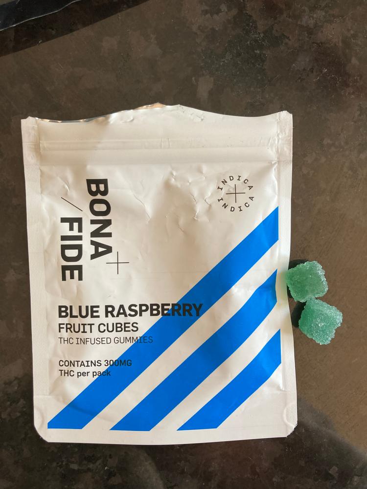 Bonafide - 300mg Blue Raspberry Fruit Cubes (Indica) - Customer Photo From Sol