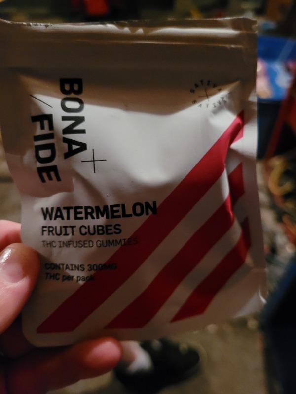 Bonafide - 300mg Watermelon Fruit Cubes (Sativa) - Customer Photo From John Wadup