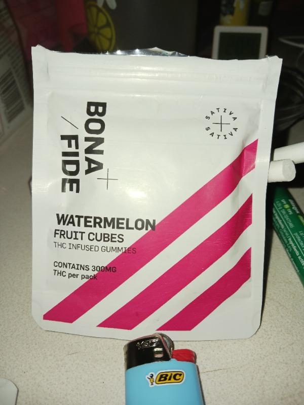 Bonafide - 300mg Watermelon Fruit Cubes (Sativa) - Customer Photo From Estelle Derasp