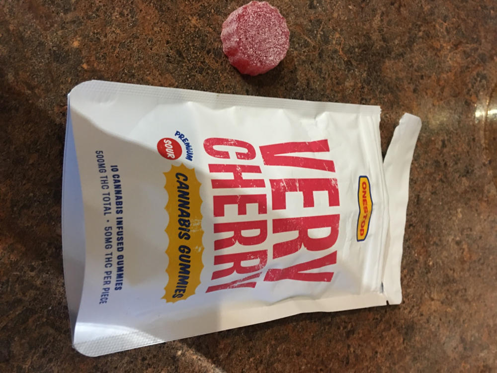 OneStop - Sour Cherry Lime 500mg THC Gummies - Customer Photo From Laurie Williams