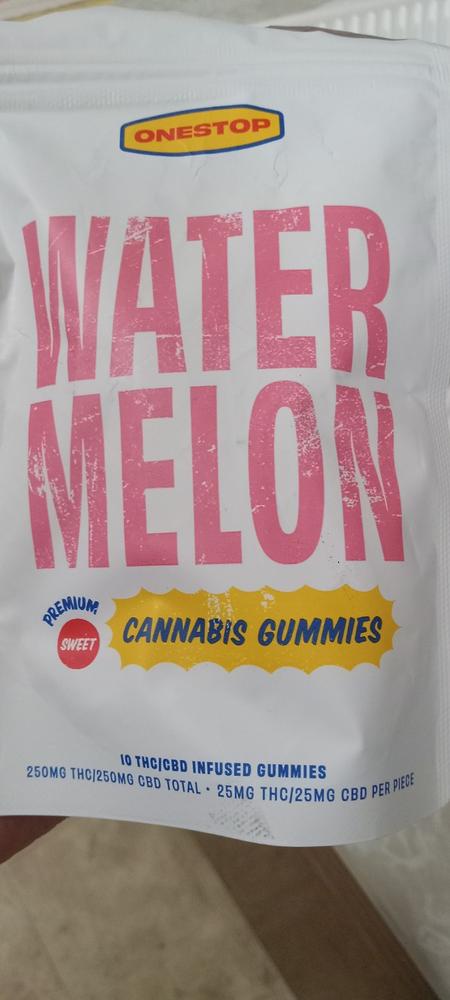 OneStop - Watermelon 500mg 1:1 THC/CBD Gummies - Customer Photo From Linda Pleasant