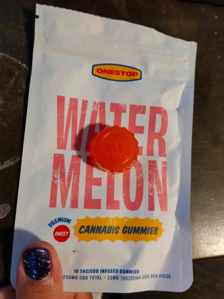 OneStop - Watermelon 500mg 1:1 THC/CBD Gummies - Customer Photo From Isabella Grey