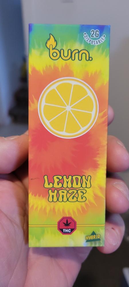 Burn 2mL Disposable Vapes – Lemon Haze THC Distillate - Customer Photo From Jacquelyn Bluteau