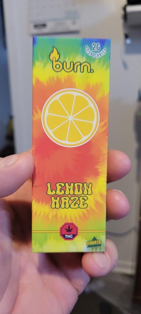 Burn 2mL Disposable Vapes – Lemon Haze THC Distillate - Customer Photo From Jacquelyn Bluteau