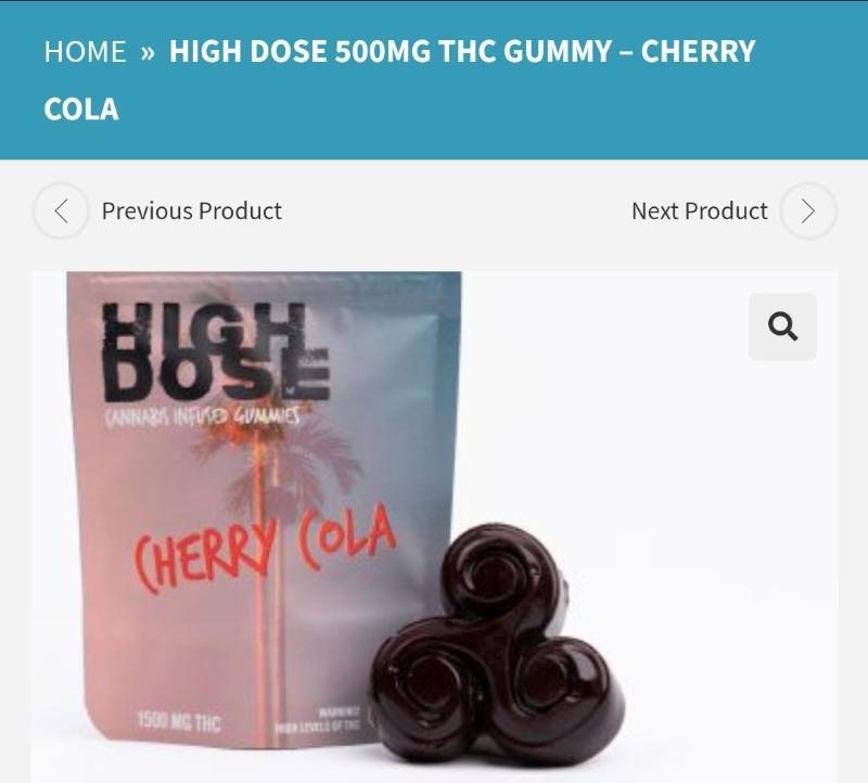 High Dose 500mg THC Gummy - Cherry Cola - Customer Photo From Cindy Jeannotte