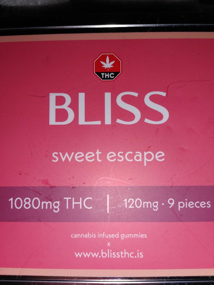 Bliss Edibles 1080mg THC - Sweet Escape - Customer Photo From Michelle Hillier