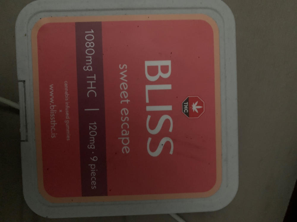 Bliss Edibles 1080mg THC - Sweet Escape - Customer Photo From Tatum Sanchez
