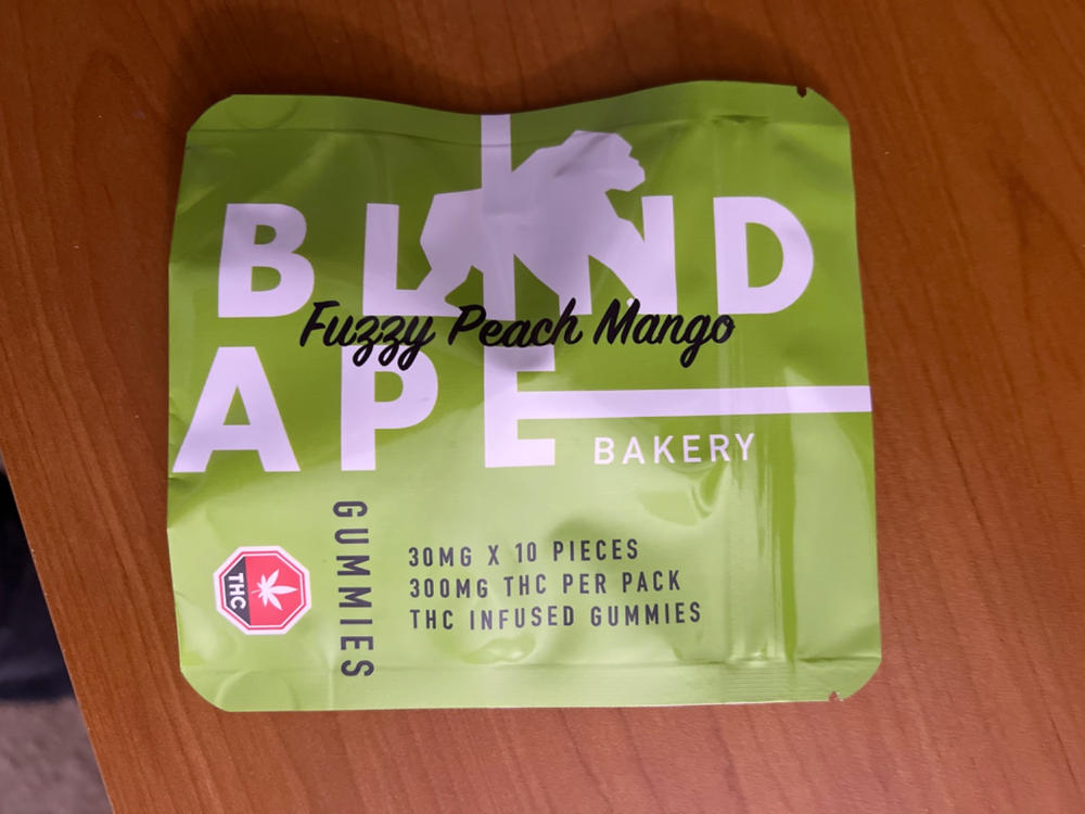 Blind Ape - Fuzzy Peach Mango 300mg THC Gummies - Customer Photo From Connor Guderyan