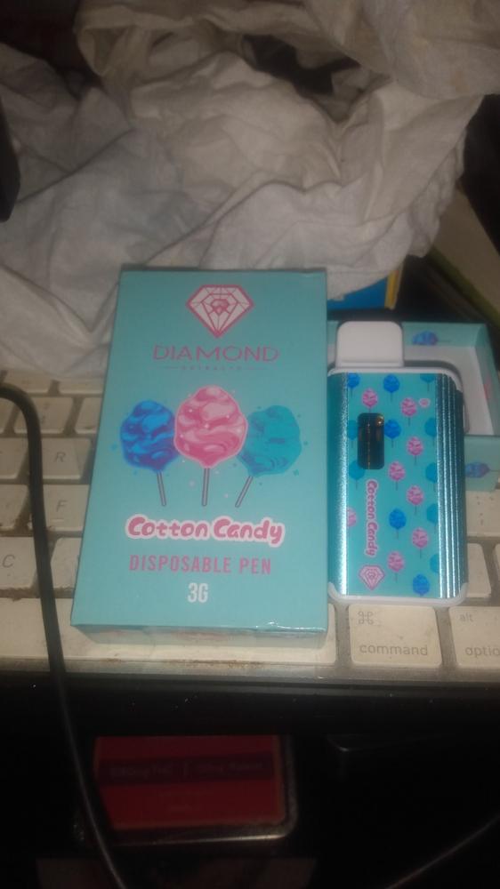 Diamond Concentrates Disposable 3 GRAM Vape Pen – Cotton Candy THC Distillate - Customer Photo From Patrice Grondin