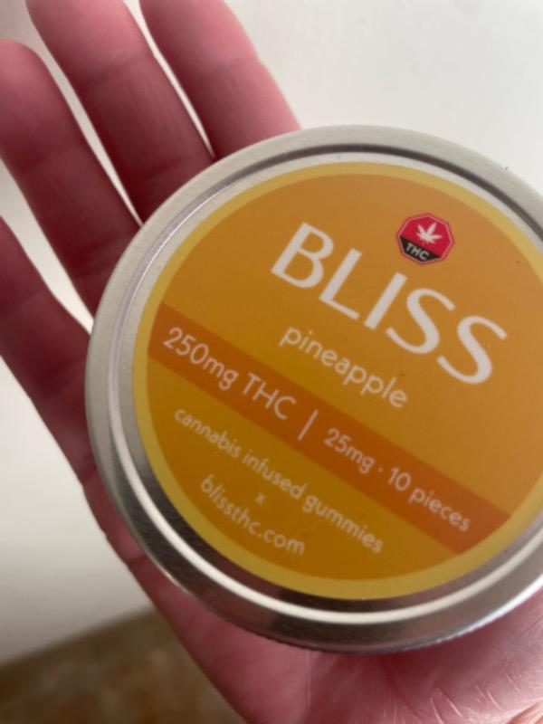 Bliss Edibles 250mg THC - Pineapple - Customer Photo From Caitlin Storos