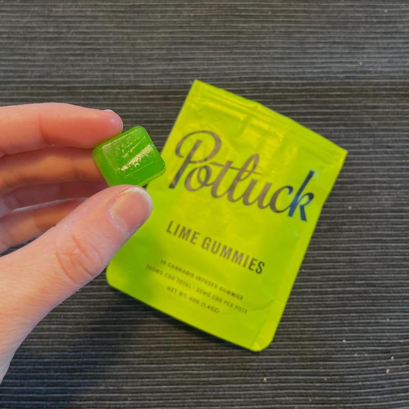Potluck Edibles 200mg CBD Gummies - Lime - Customer Photo From Ariane Samson