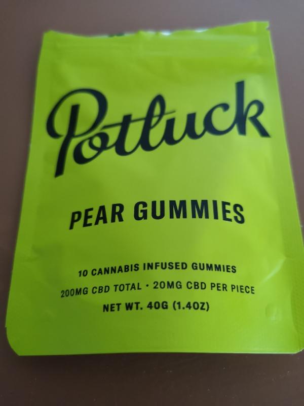 Potluck Edibles 200mg CBD Gummies - Pear - Customer Photo From Clement Boudreau