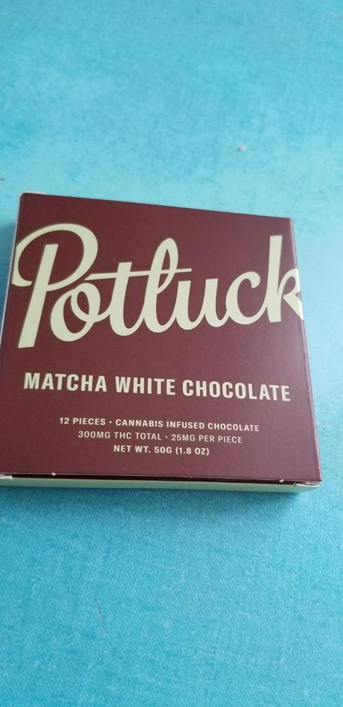 Potluck Edibles 300mg THC Chocolate - Matcha White Chocolate - Customer Photo From Wendy Matheson