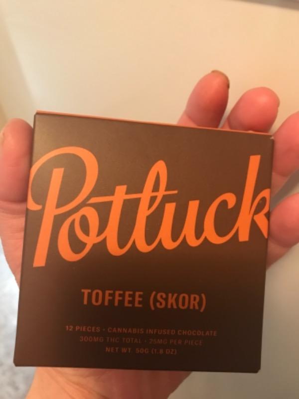 Potluck Edibles 300mg THC Chocolate - Toffee (Skor) - Customer Photo From Caitlin Storos