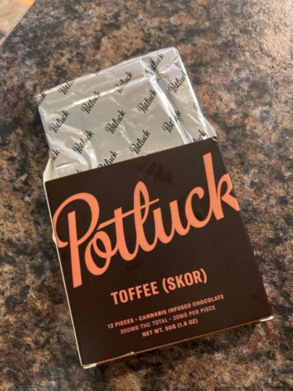 Potluck Edibles 300mg THC Chocolate - Toffee (Skor) - Customer Photo From Michelle Johnson