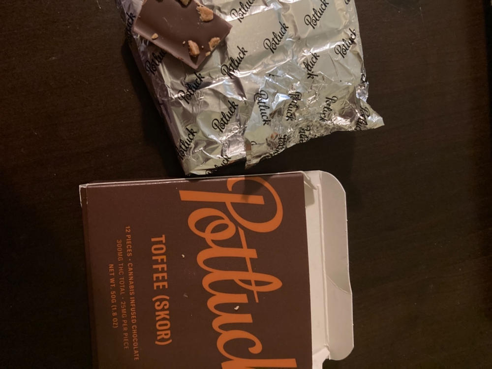 Potluck Edibles 300mg THC Chocolate - Toffee (Skor) - Customer Photo From Jennifer Gottfried