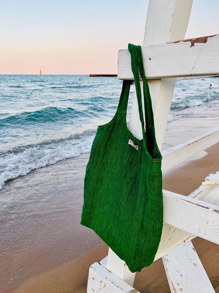 Grassy Green Swim Linen Tote - Customer Photo From Amy Sullivan