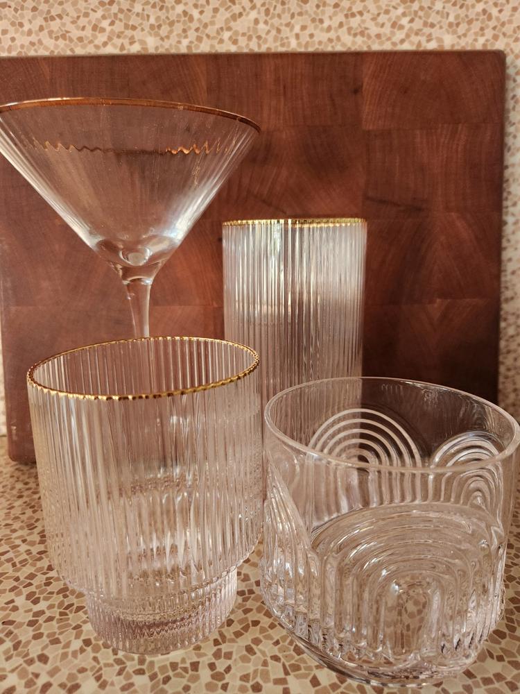 2 (Two) RIEDEL O Art Deco Style Hollow Stem Elegant deals Martini Glasses OriginalBox