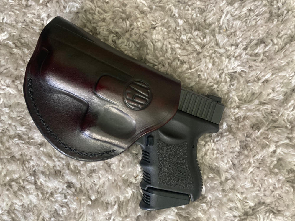 2-Way Multi-Fit IWB Concealment Leather Holster Size 5 - Customer Photo From Donnie Range
