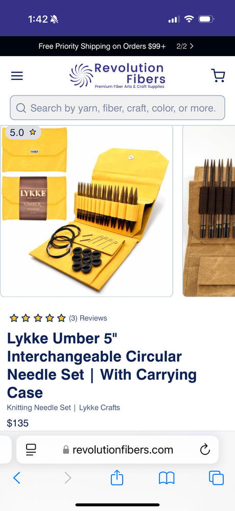 Lykke Umber 5" Interchangeable Circular Needle Set | With Carrying Case - Customer Photo From Diamond