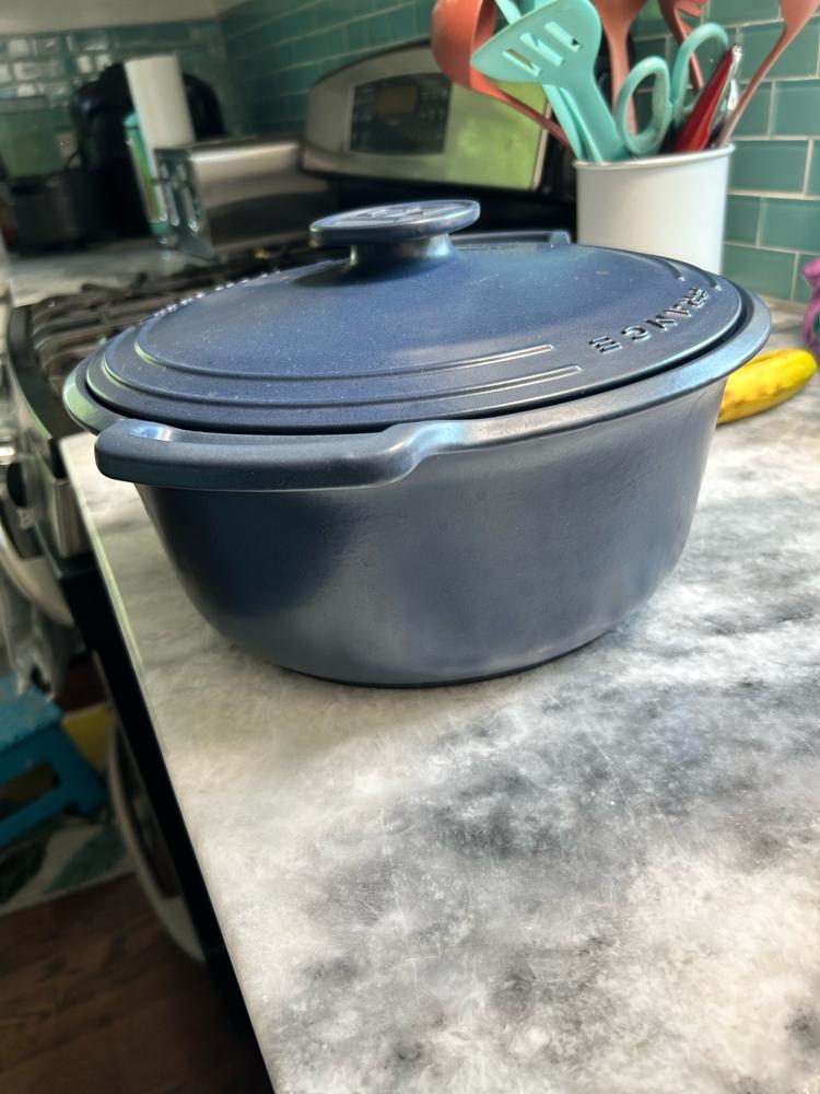 Buy the Crofton Beige Enameled Cast Iron 6 Qt. Dutch Oven Pot w/ Lid