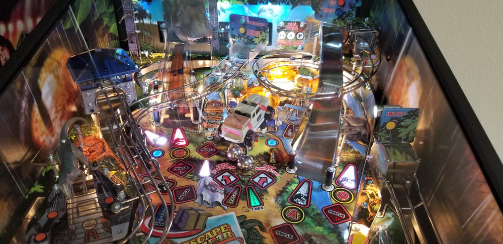 Jurassic Park inside art blades Stern Pinball - Customer Photo From Jeff P.