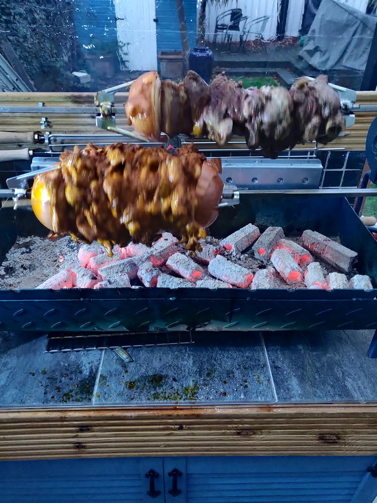 Traditional Greek Cypriot Foukou Rotisserie Charcoal Large BBQ | Blue - Customer Photo From Mike Griffiths