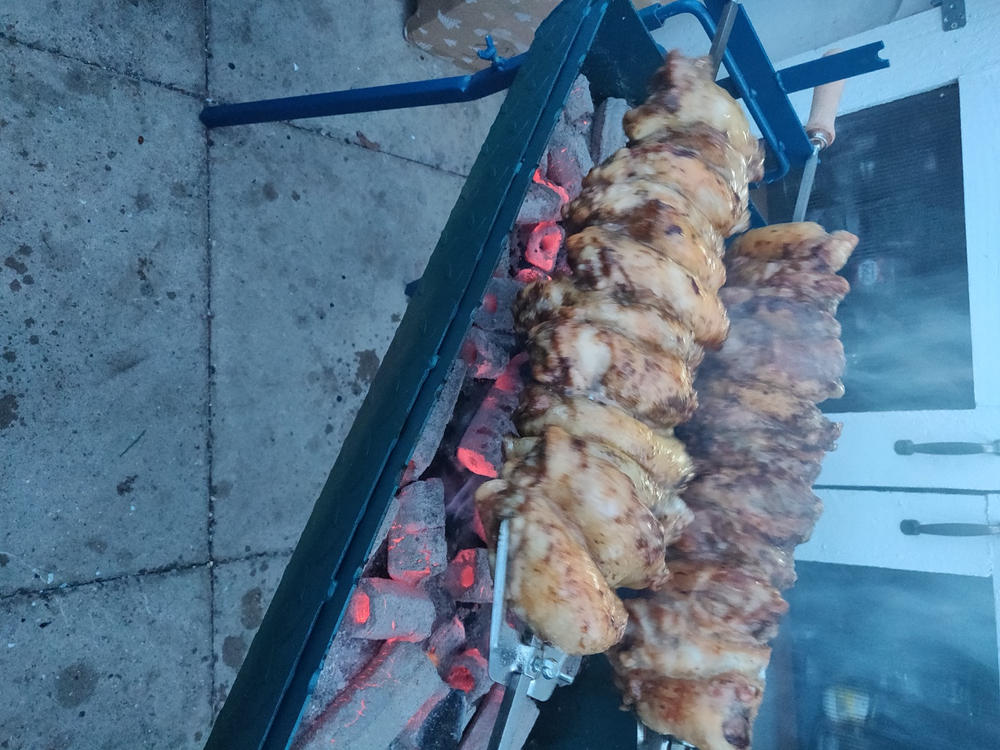 Traditional Greek Cypriot Foukou Rotisserie Charcoal Large BBQ | Blue - Customer Photo From Mike Griffiths