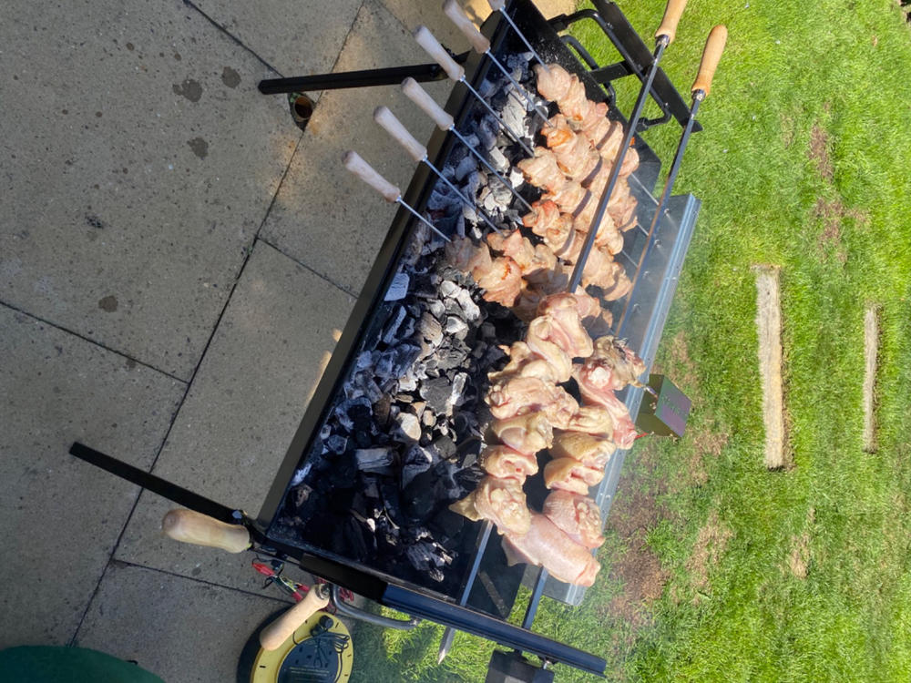Modern Greek Cypriot Foukou Rotisserie Charcoal Large BBQ |  Black - Customer Photo From Michael Maybury
