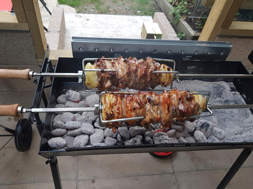 Modern Greek Cypriot Foukou Rotisserie Charcoal Large BBQ |  Black - Customer Photo From Martyn Franklin