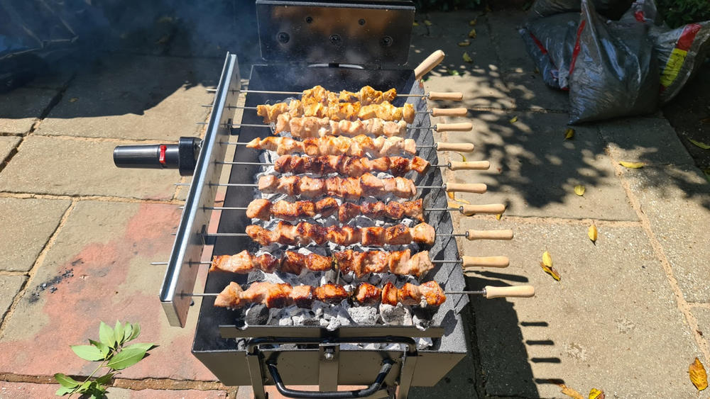 Modern Greek Cypriot Foukou Rotisserie Charcoal Large BBQ |  Black - Customer Photo From Christopher Mousoula