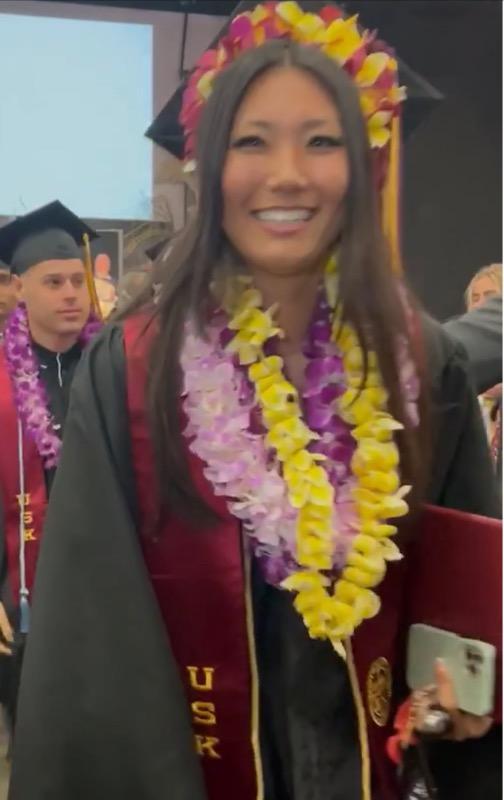 Graduation Cap Haku Lei , Scattered Orchid Plumeria Lei, lei po