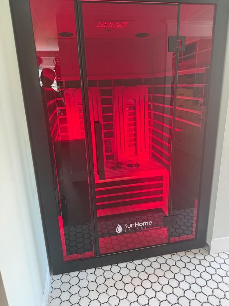 Sun Home Eclipse™ 2-Person Indoor Red Light & Full-Spectrum Infrared Sauna - Customer Photo From Courtney Schneider