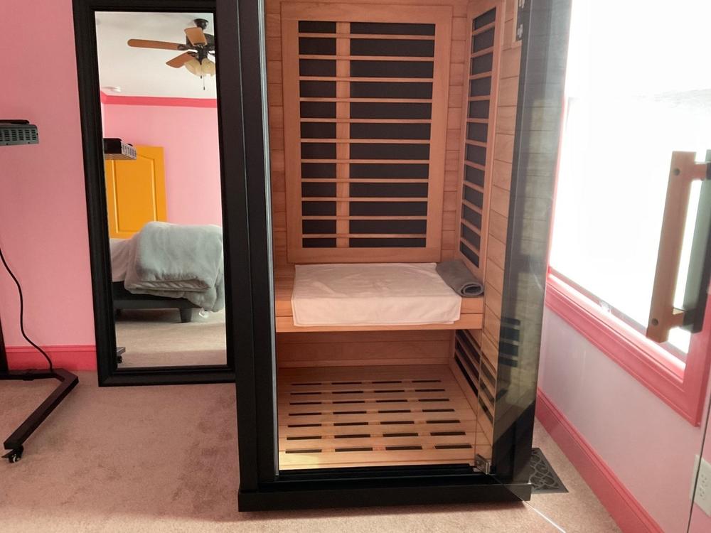 Sun Home Solstice™ 1-Person Indoor Infrared Sauna - Customer Photo From donna saas