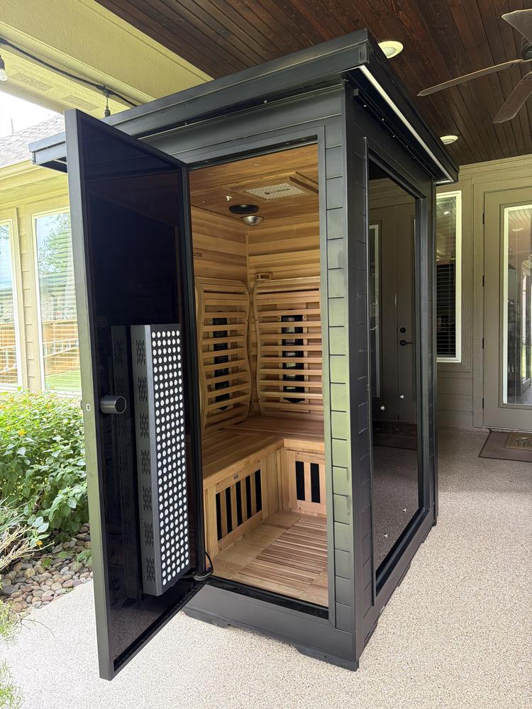 Sun Home Luminar™ 2-Person Outdoor Full-Spectrum Infrared Sauna - Customer Photo From Carlos and Nancy Quinones