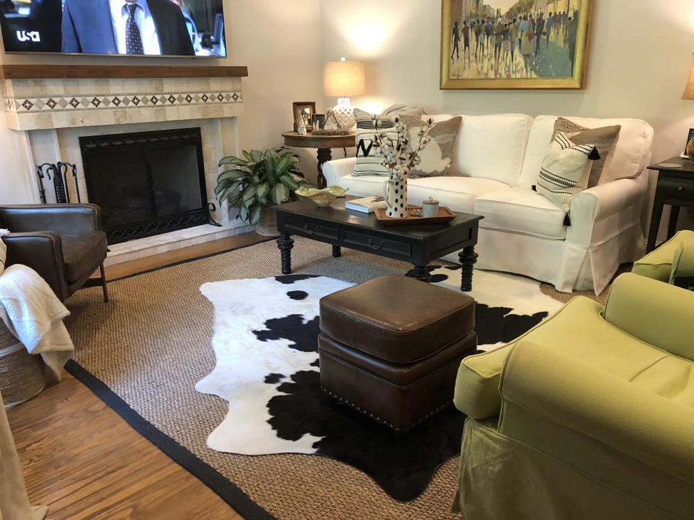 Black and White Cowhide Rug - Customer Photo From Michelle Munson