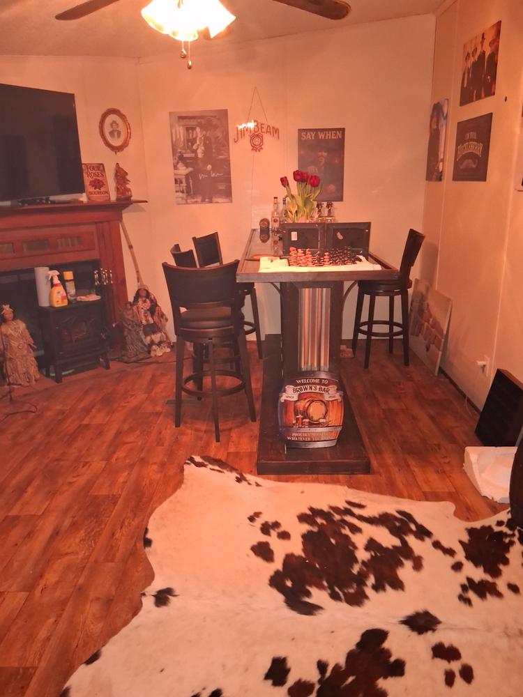 White Tricolor Cowhide Rug - Customer Photo From James Brown