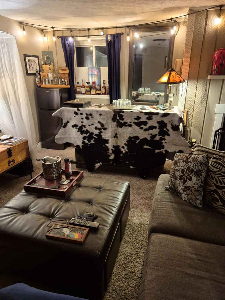 White Tricolor Cowhide Rug - Customer Photo From Joey Lujano