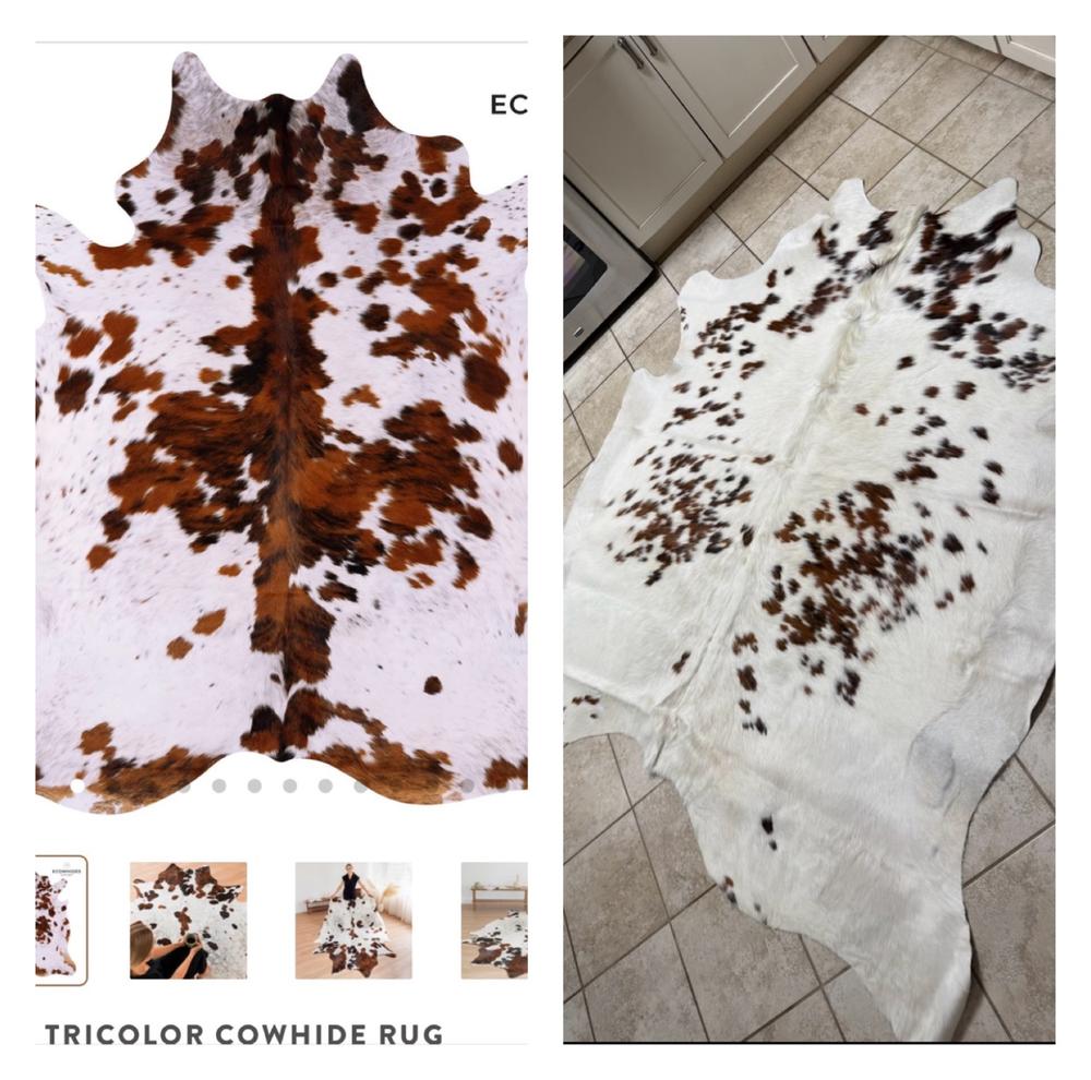 White Tricolor Cowhide Rug - Customer Photo From Heidi Gantt