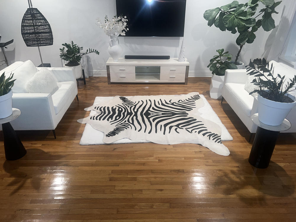 Zebra Cowhide Rug - Customer Photo From Melody Morris