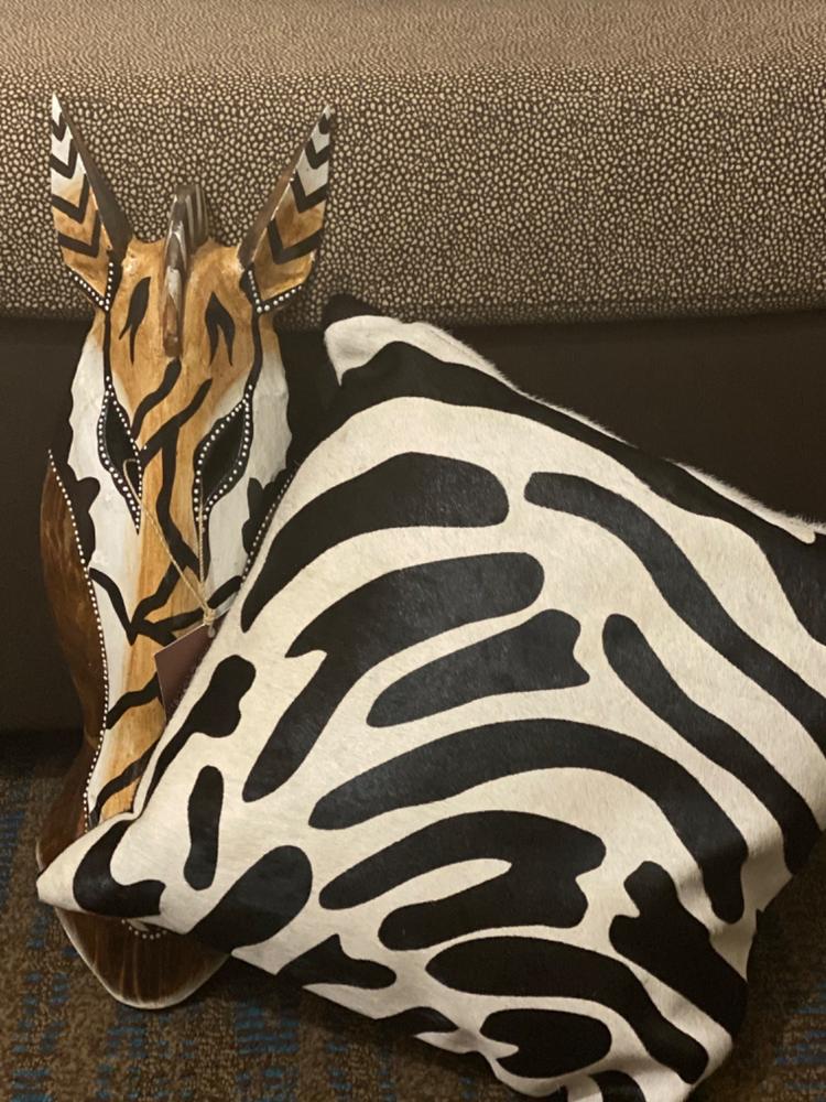 Zebra Cowhide Pillow - Customer Photo From Sandra Sanders
