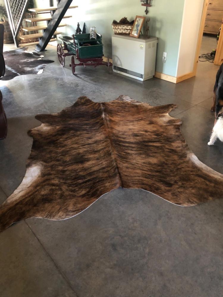 Brindle Cowhide Rug - Customer Photo From Cheryl Brands