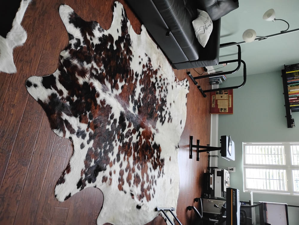 Tricolor Cowhide Rug - Customer Photo From David Smith