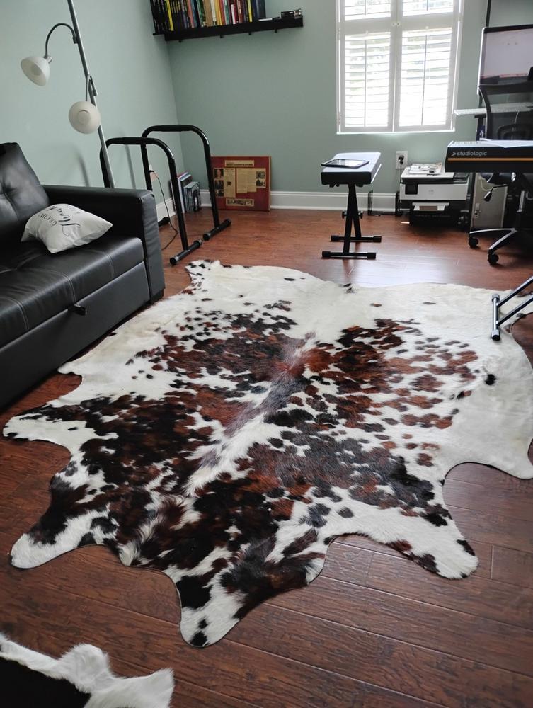 Tricolor Cowhide Rug - Customer Photo From David Smith
