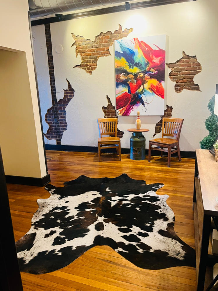 Tricolor Cowhide Rug - Customer Photo From Lori Fisher